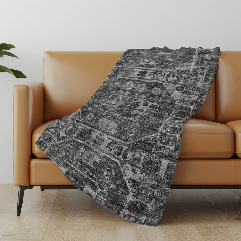 Jeté Addison Sherpa Tribal Medallion, Noir oriental 1