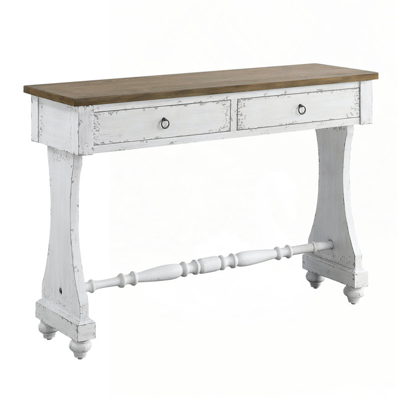 Console au fini blanc antique