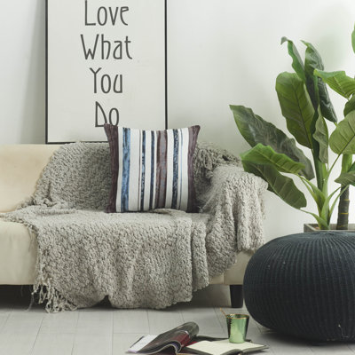 Housse de coussin multi-rayures