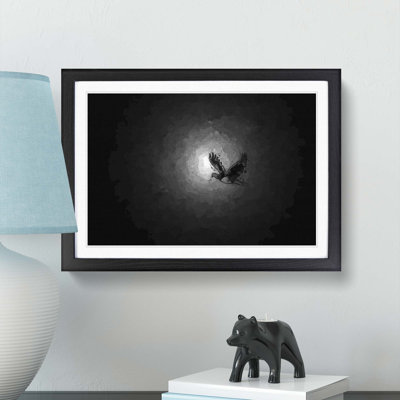 Flying Dove Bird in Abstract - Framed Print