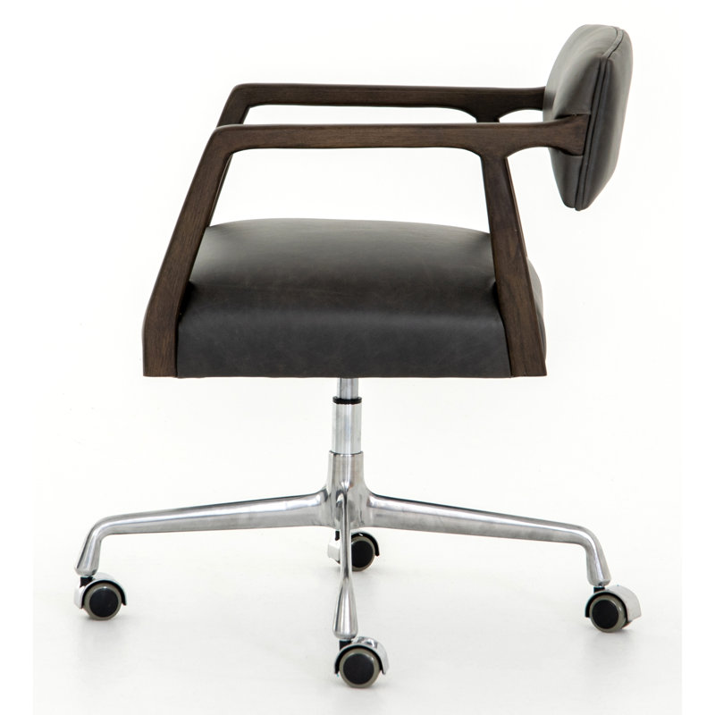 Tyler Leather Swivel Task Chair, Black