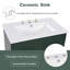 Meuble-lavabo 30 po avec lavabo style rétro, espace de rangement multifonctionnel, tablette de porte, porte à fermeture en douceur-505564250