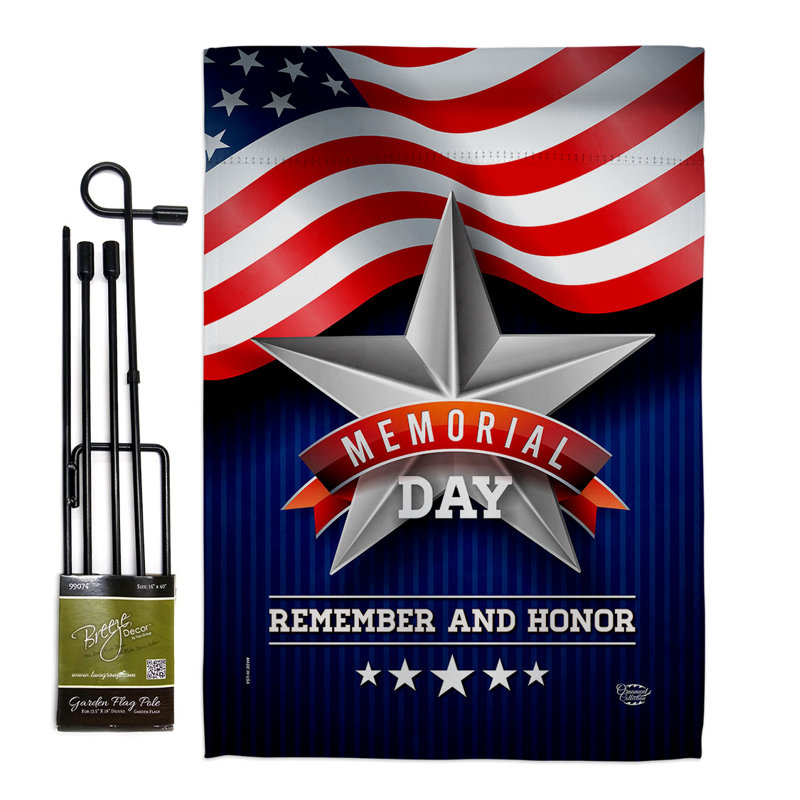 Double Sided 18.5'' H x 13'' W Polyester Independence Day Flag Set