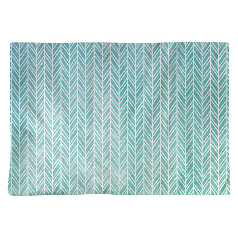 Napperon en coton 18 po herringbone, Bleu / Vert