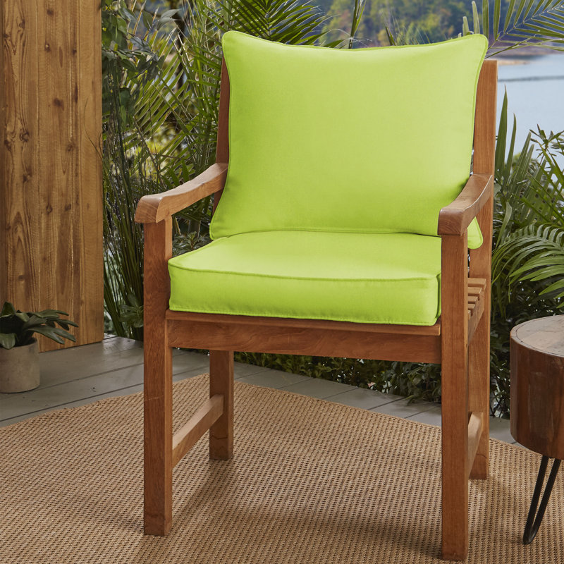 Coussin de siège / dossier Sunbrella, Vert ara, H 3 po x l 25 po x P 25 po