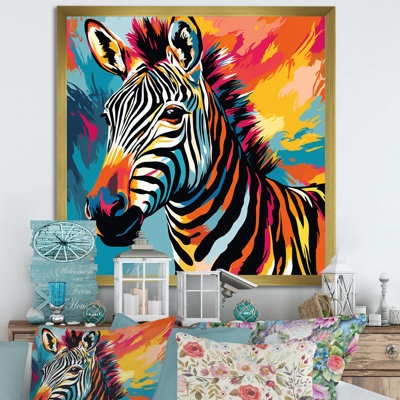 Colorful Popart Zebra fantasy I - Zebra Wall Art