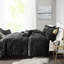 Très grand / très grand édredon en velours - noir luxueux avec style, rembourrage, édredon, 2 taies décoratives, 1 coussin, Grace lavable à la machine-121054483