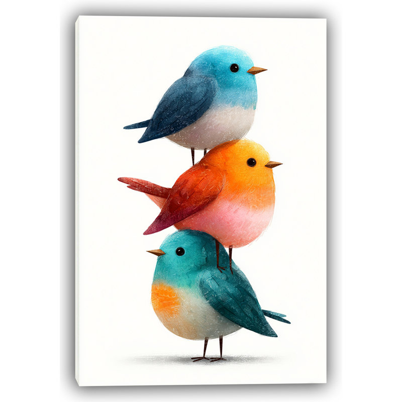 «Cheerful Trio», art mural sur toile tendue, H 16 po x l 24 po
