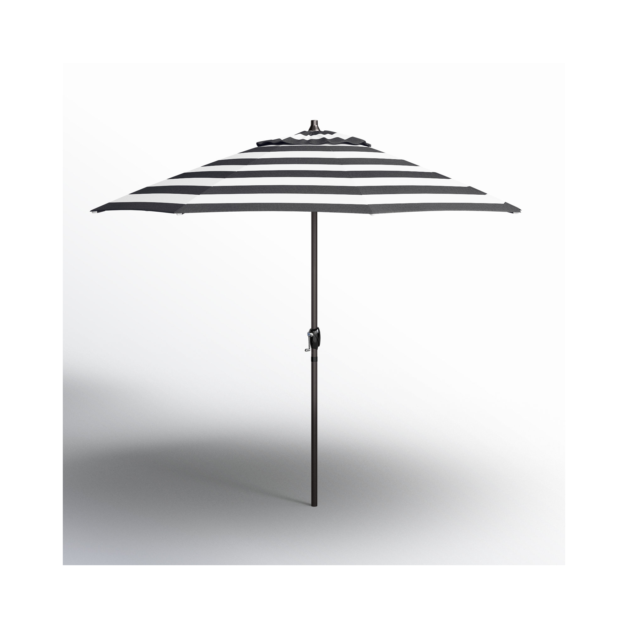 9' Market Sunbrella Umbrella, Cabana Classic Black Stripe Sunbrella®
