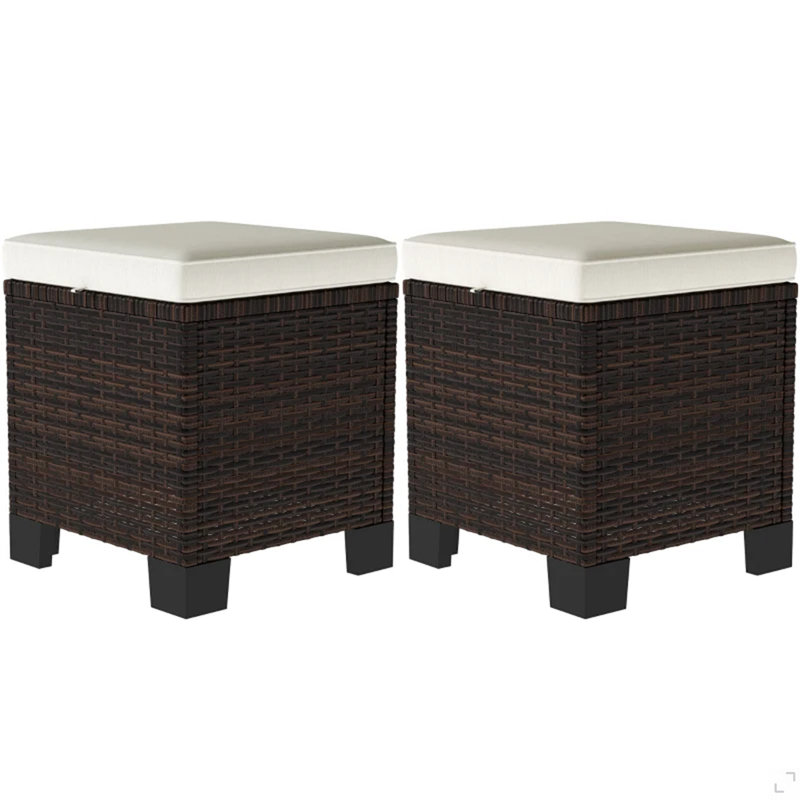 Ottoman Cubes Set Of 2,Outdoor Ottoman, Beige