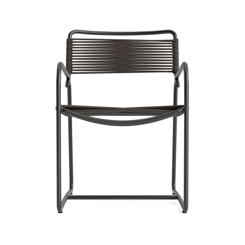 Walter Lamb Outdoor Armchair, Textured Pewter/Coal