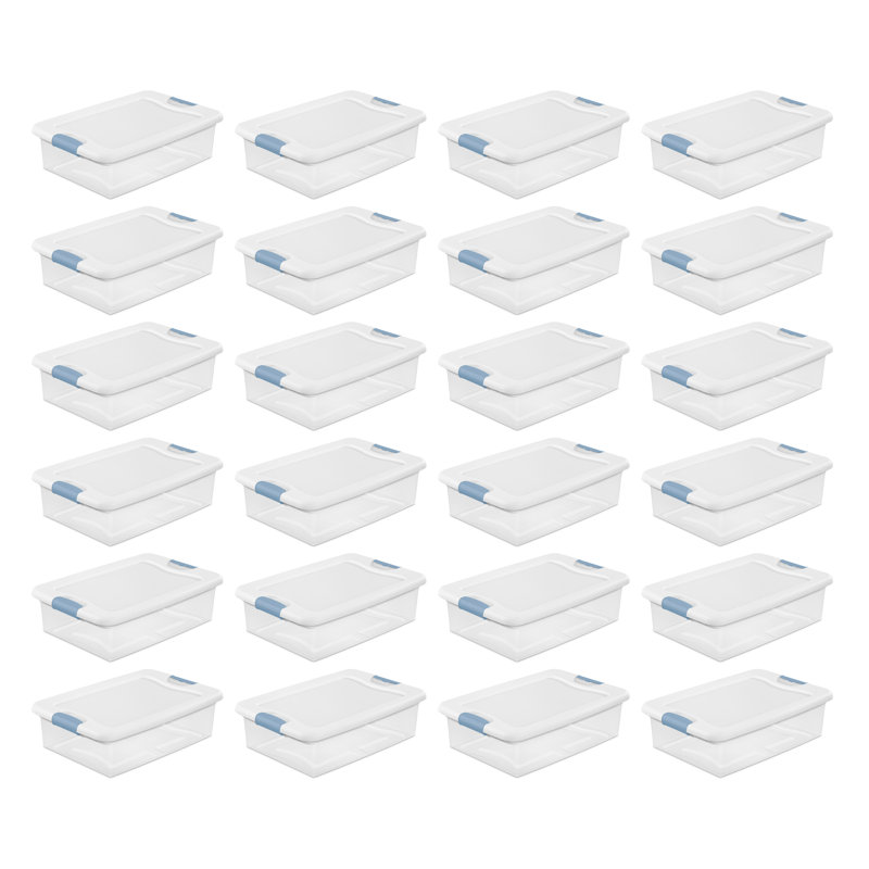 Sterilite Plastic Clear Stackable Latching Storage Box Container