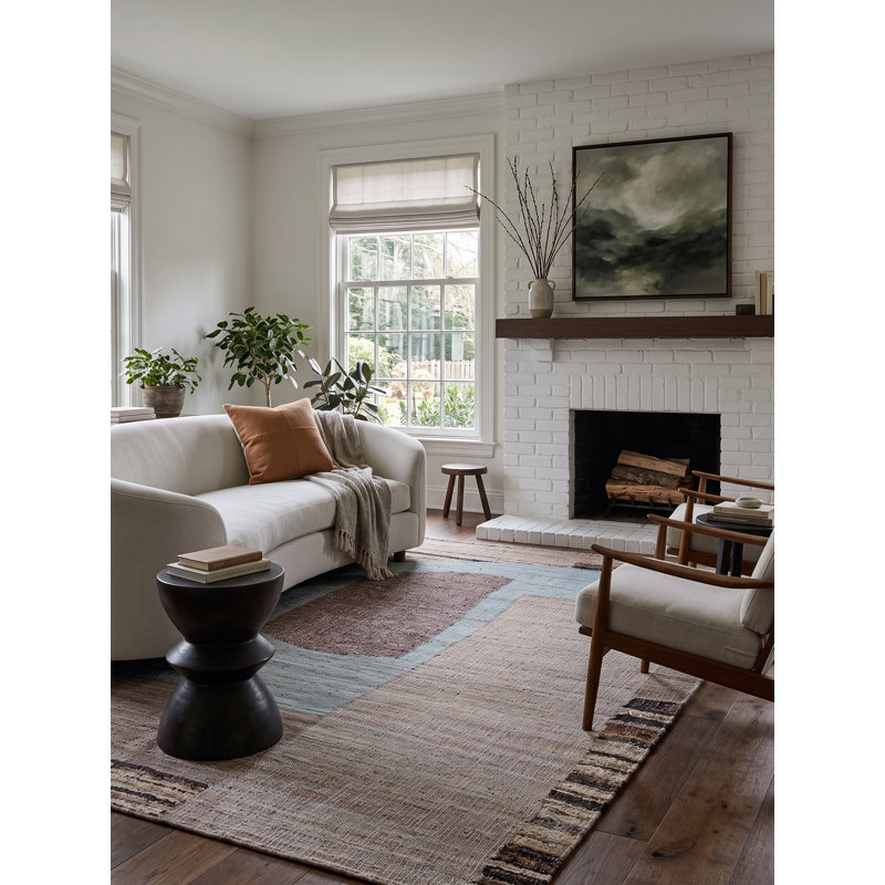 Aquila Abstract Area Rug in Natural Brown, Rectangle 8' x 10'
