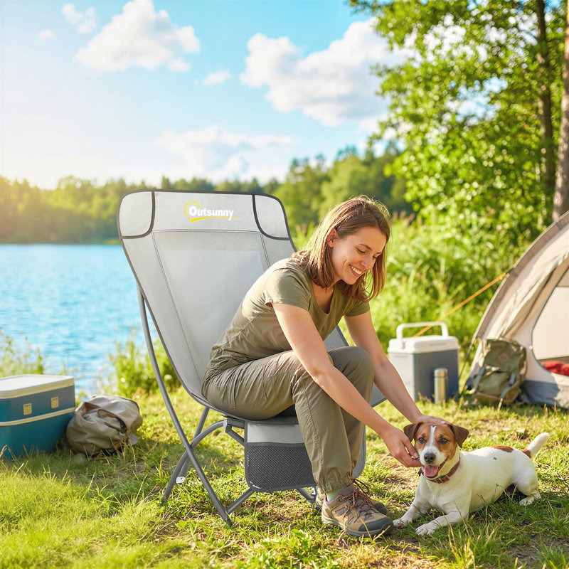 Folding Camping Chair, Light Grey