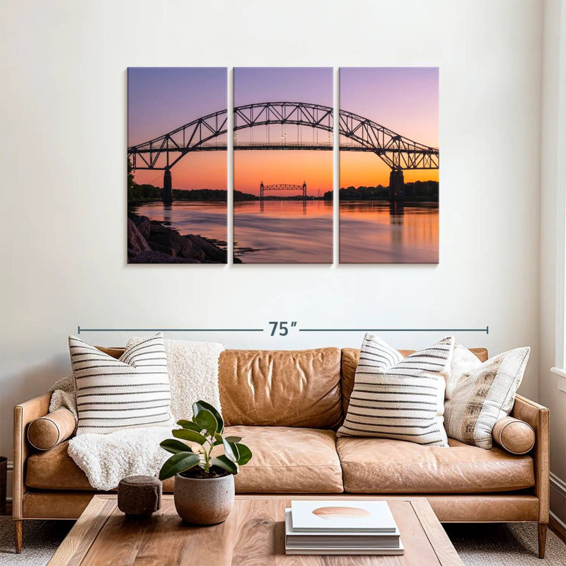 Bourne Bridge Sunset, 36" H x 57" W