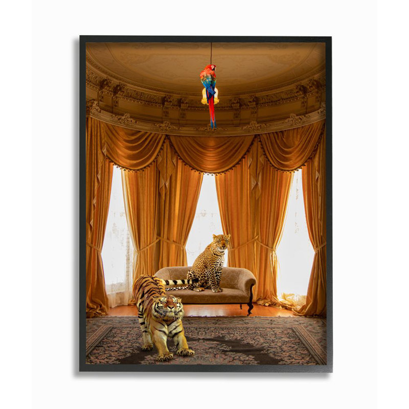 «Jungle Animals Relaxing in Classical Architectural Interior» par Daphne Polselli - impression d'art graphique