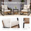 Chaise berçante en osier de patio avec coussins Aljaquan