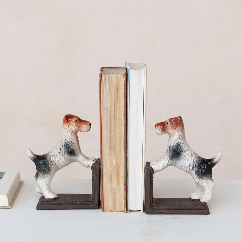 Cast Metal Jack Russell Terrier Bookends