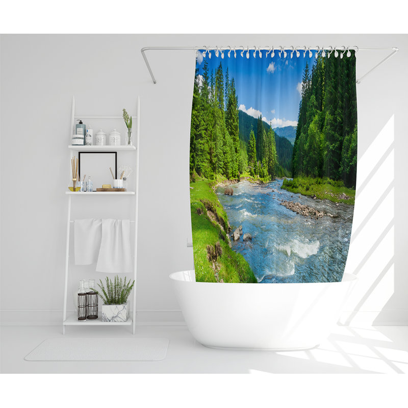 Ellcey 13 Piece Polyester Shower Curtain Set