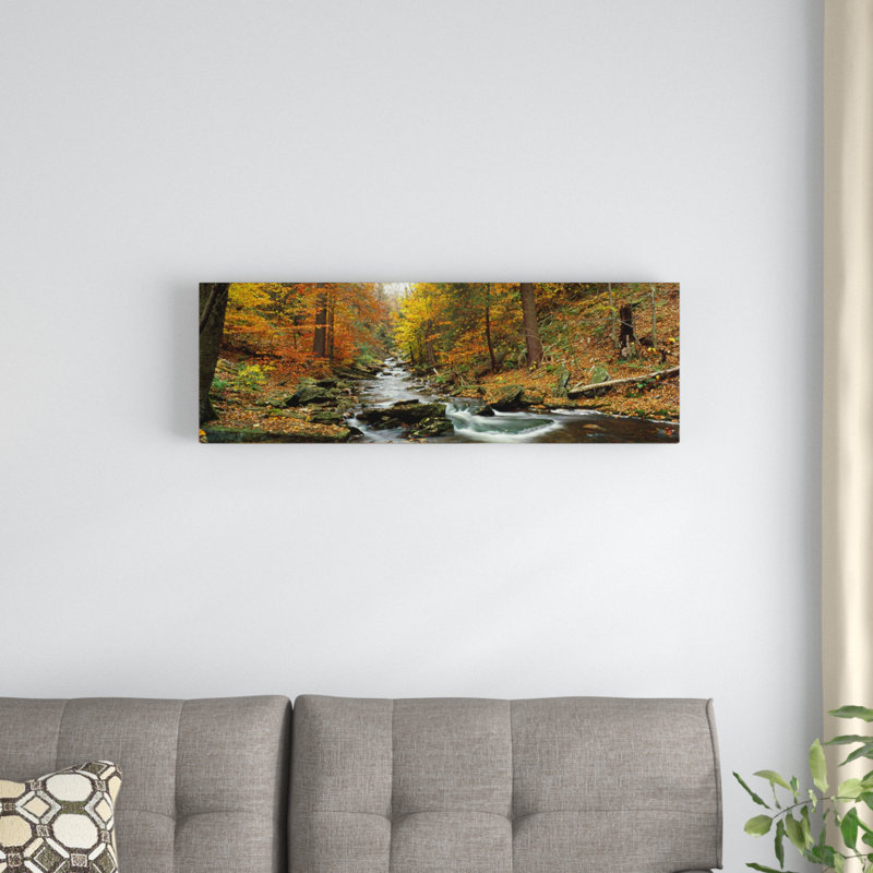 « automne treess cuisine pa », reproduction de photo sur toile tendue, H 12 po x l 36 po x P 1,5 po, Toile avec cadre noir