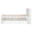 Lit plateforme simple avec tête de lit, USB, lit gigogne simple et 3 tiroirs, blanc