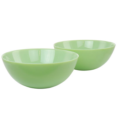Martha Stewart 2pc Green Jadeite Glass Serving Bowl Set