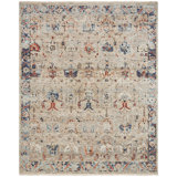 Mirena Wool Flroal Area Rug in Tan