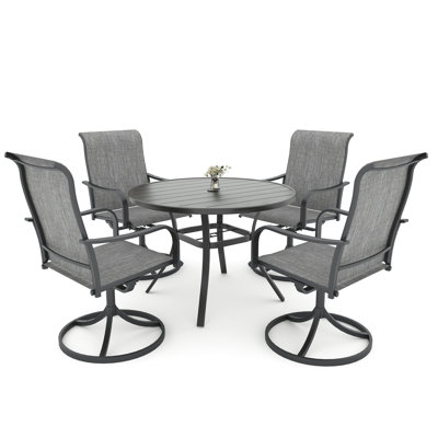 4 - Person 41" Round Dining Set With Swivel Chairs