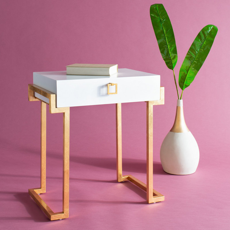 Table d'appoint Abele, Laque blanche