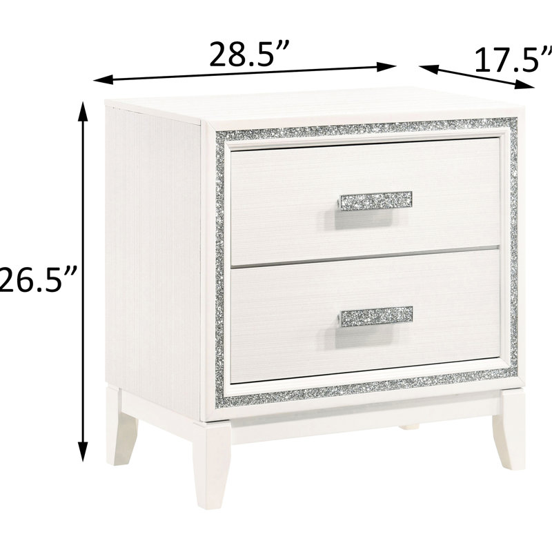 Table de chevet blanche moderne 2 pour chambre à coucher - Rangement spacieux avec style contemporain et coffre-fort