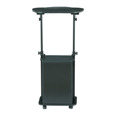 Sit-to-Stand Rolling Adjustable Laptop Cart With Storage