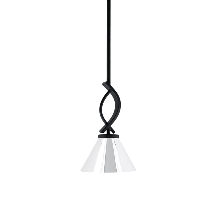 Cavella Stem Hung Mini Pendant Shown In Matte Black Finish With 7" 