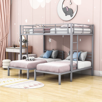 Keneisha Full over Twin and Twin Triple Bunk Bed with Shelves by Isabelle & Max