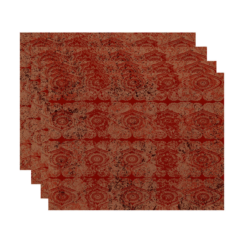 Ensemble de napperons 4 pièces Harrel, Orange / rouille