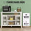Armoire de rangement rétro avec portes en verre encadrées