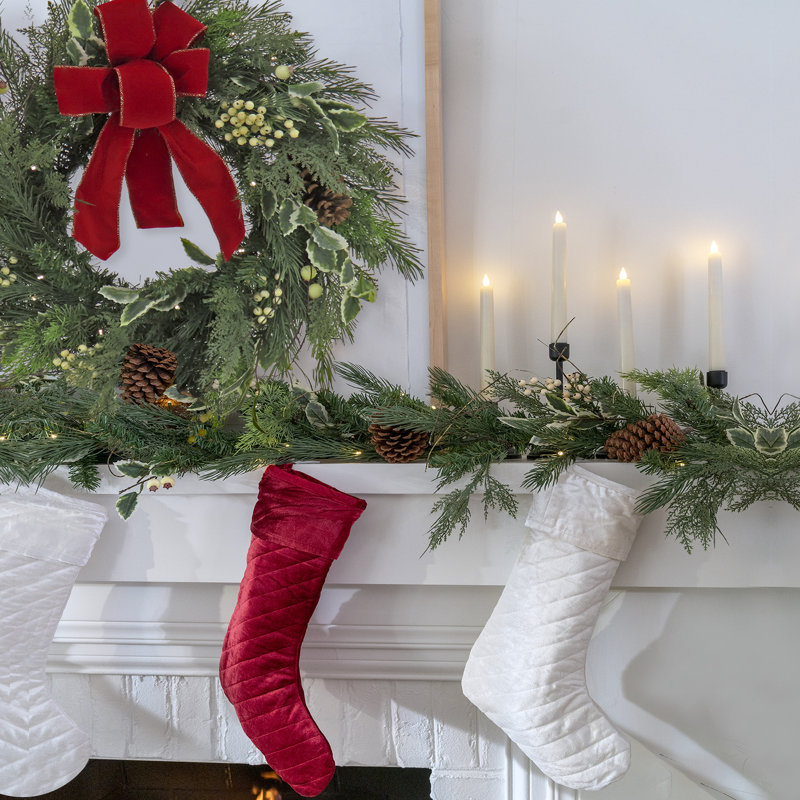 Silver Quilted Velvet Christmas Tree Skirt, 60 inches