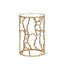 Gold Metal Round Nesting End Table for Living Room Furniture, Glass Top Nest of Side Tables