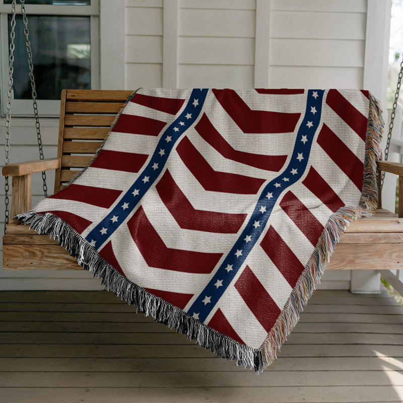 Jeté en coton American Flag, 60 po x 80 po