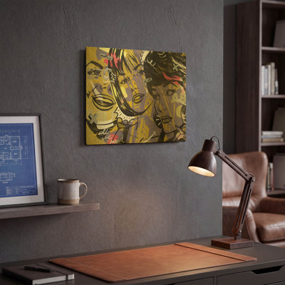 Art mural en métal doré 16 po x 12 po «Any coller» par Dan Monteavaro