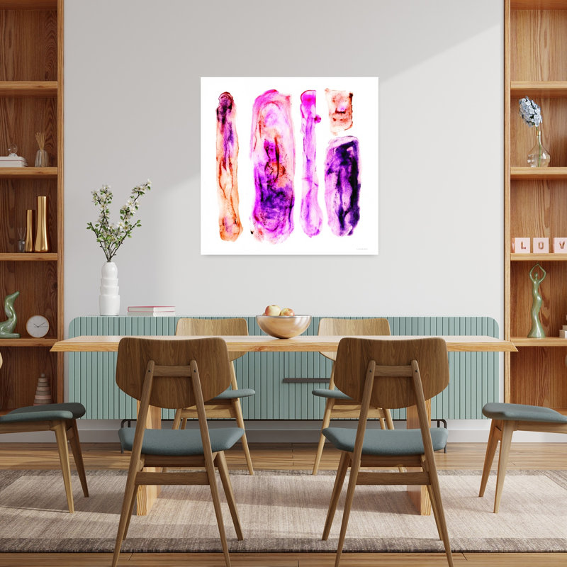 Famille de 5 abstraits, art contemporain, H 36 po x l 36 po