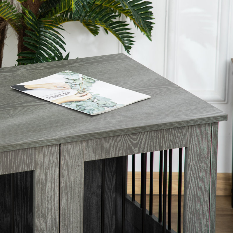 Furniture Style Crate with 2 Doors, Grey