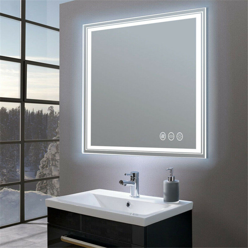 Miroir carré de salle de bain anti-buée