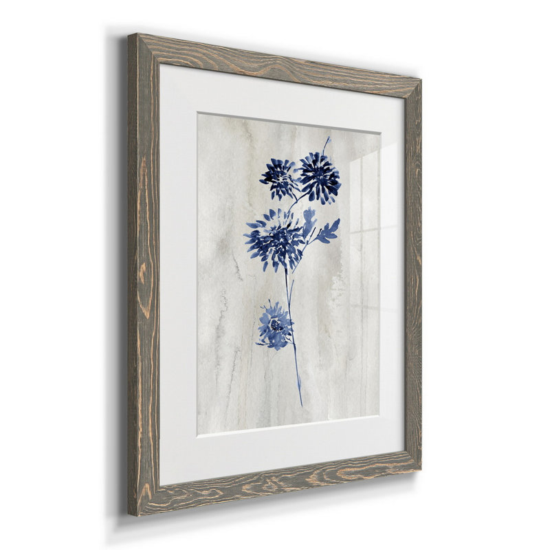 Indigo botanique IV - impression, H 24 po x l 18 po x P 1,5 po, gris