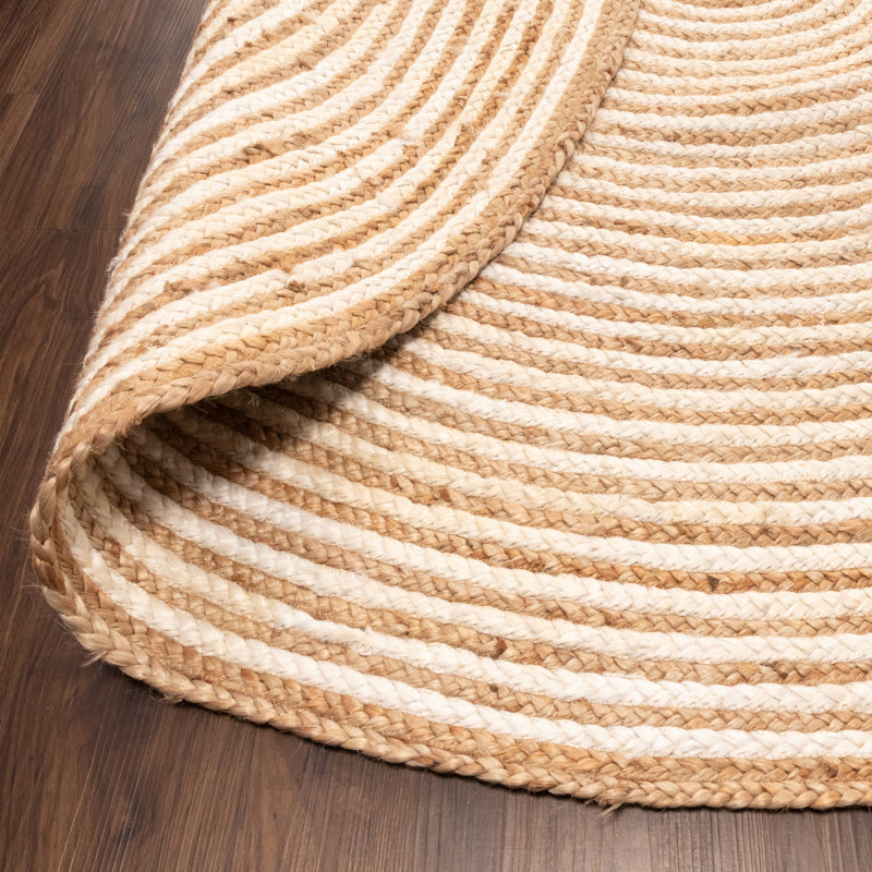 Tapis d'intérieur en jute tressé à la main Occoquan, Rond 8 pi