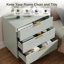 Commode 3 tiroirs pour chambre à coucher, avec poignées en métal doré-1712076707