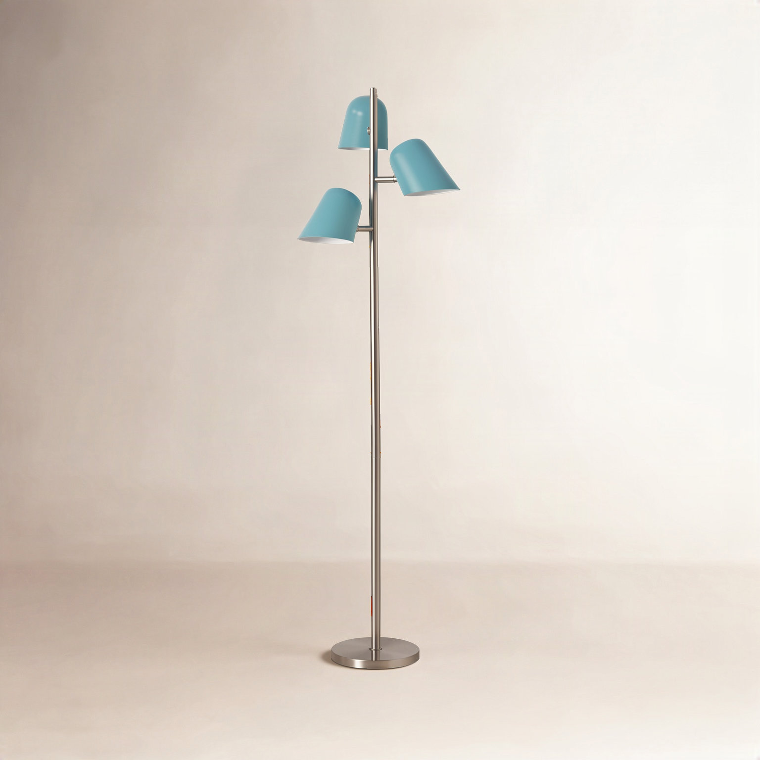 Culver Tree Lamp, Weathered Brass, Crimson Red shades, Blue