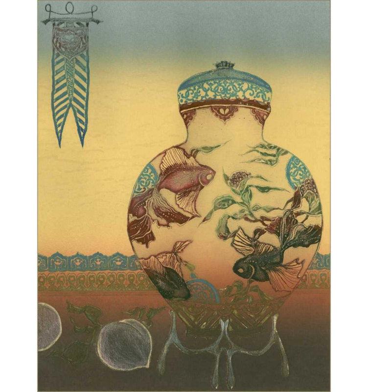 Art sur toile tendue Lark Manor ™ Inconnu, Halcyon Urn II, H 18 po x l 15 po