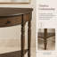 Console demi-lune avec tiroirs et tablette Brown Farmhouse