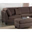 Canapé modulaire réversible et repose-pieds 3 pièces couleur chocolat-91333679