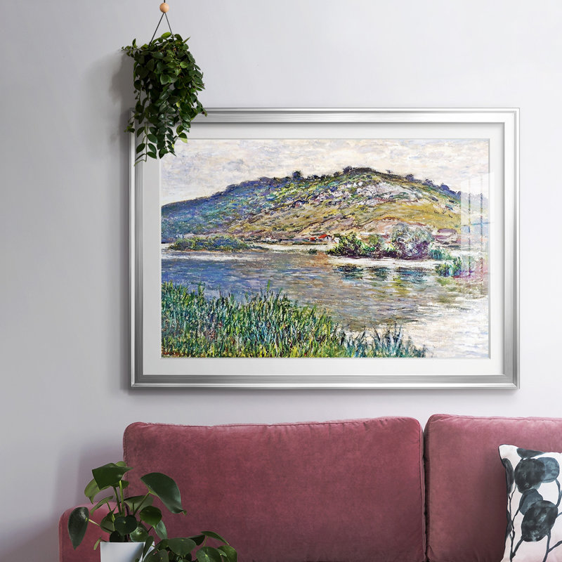 Paysage au port, impression sur papier, Argent, H 15 po x l 21 po x P 1,5 po